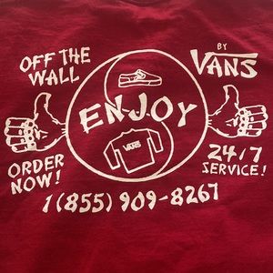 VANS Take Out Enjoy Red UNISEX Skate Shirt🛹